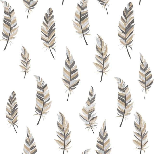Noordwand Wallpaper Urban Friends & Coffee Feathers White And