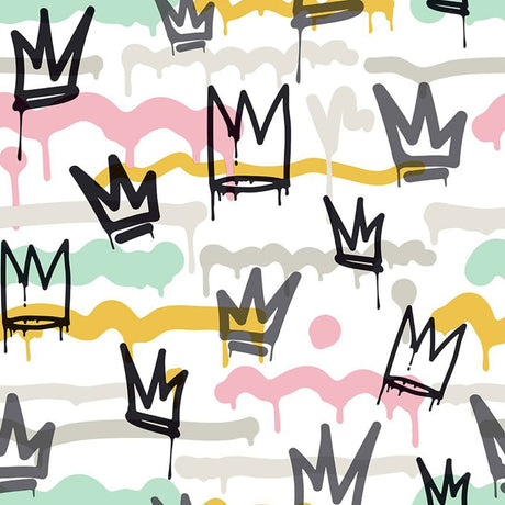 Noordwand Wallpaper Friends & Coffee Sith Graffity And Crowns Black And White