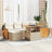 7 Piece Garden Sofa Set with Cushions Black Poly Rattan Acacia