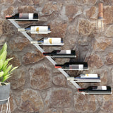 Wall-mounted Wine Rack for 7 Bottles Gold Metal
