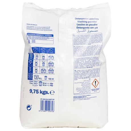 Wash Powder For 150 Washes 9.75Kg White