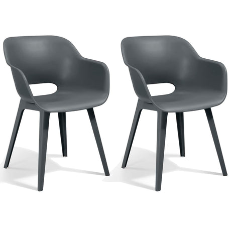 Keter Outdoor Chairs Akola 2 Pcs Grey