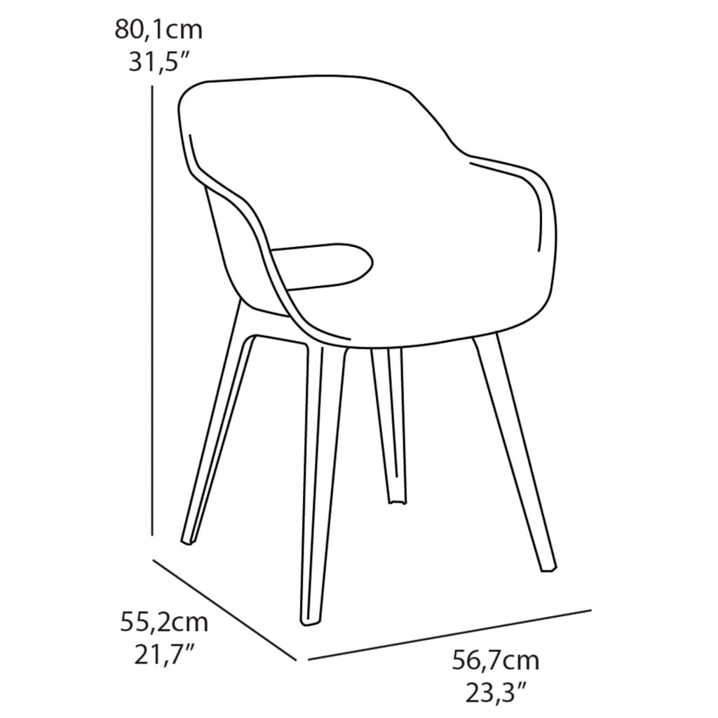 Keter Outdoor Chairs Akola 2 Pcs Grey