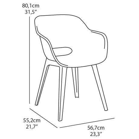 Keter Outdoor Chairs Akola 2 Pcs Grey