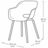 Keter Garden Chair With Metal Legs Noa 2 Pcs White