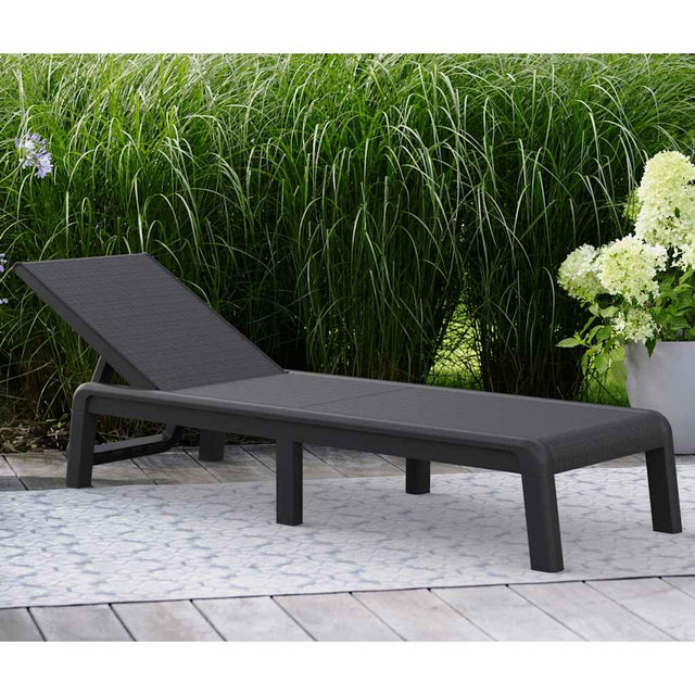 Keter Sunlounger With Cushion Mallorca Jute Texture Anthracite