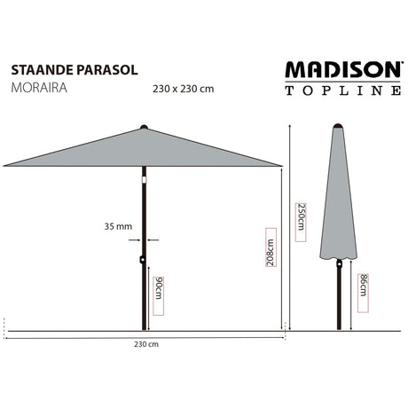 Madison Garden Parasol Mykanos 250 Cm Ecru
