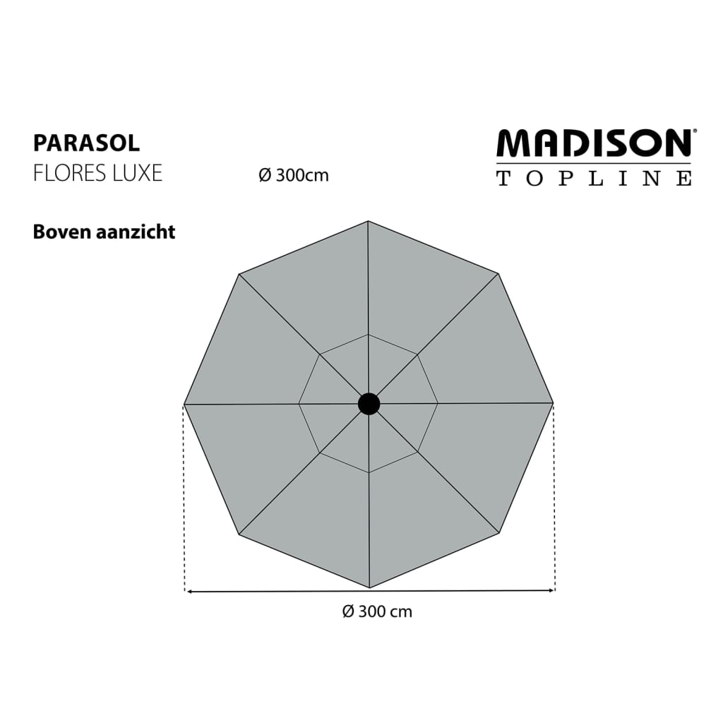 Garden Parasol  Flores Luxe 300 cm Round Ecru