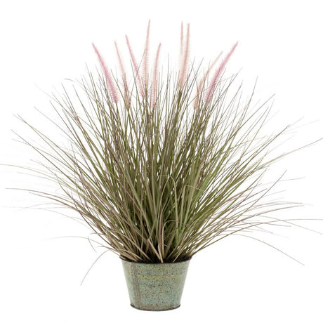 Emerald Artificial Pennisetum Grass 58 Cm In Zinc Pot