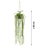 Emerald Artificial Ficus Pumila Hanging Bush In Pot 60 Cm