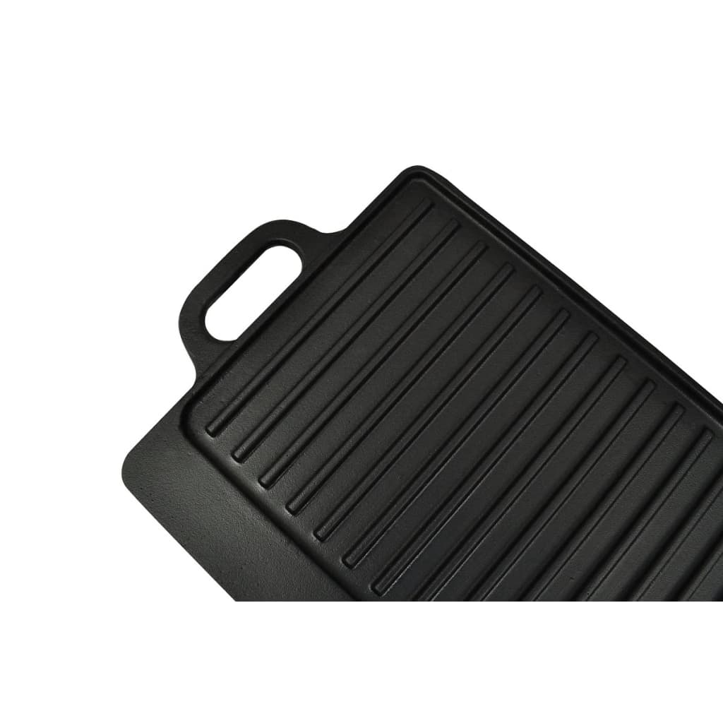 Grill Platter 2 Pcs Cast Iron Reversible 38X23 Cm