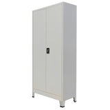 Office Cabinet With 2 Doors Steel 90X40X180Cm Grey