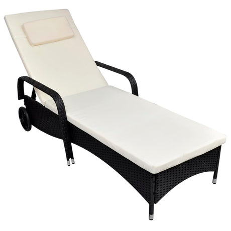 Sun Lounger With Wheels Poly Rattan