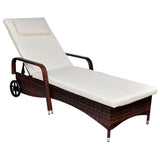 Sun Lounger With Wheels Poly Rattan