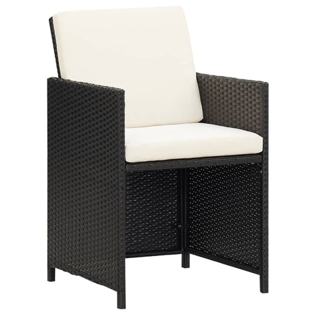 9 Piece Outdoor Dining Set With Cushions Poly Rattan