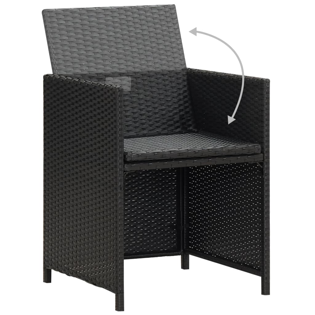 9 Piece Outdoor Dining Set With Cushions Poly Rattan