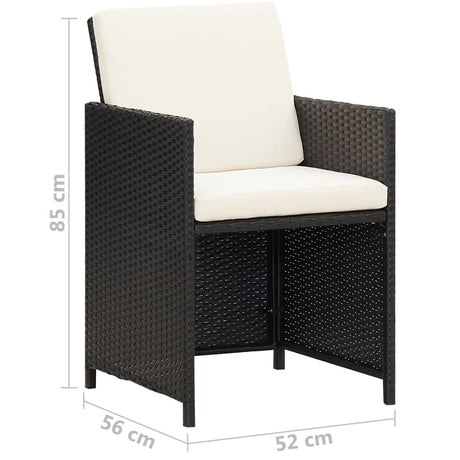 9 Piece Outdoor Dining Set With Cushions Poly Rattan