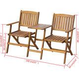 Folding Garden Bench With Tea Table 140 Cm Solid Acacia Wood