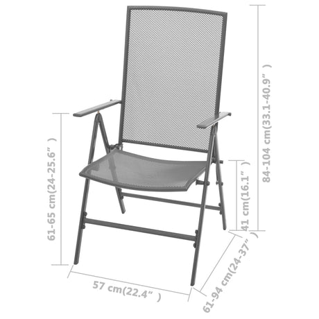 Stackable Garden Chairs 2 Pcs Steel