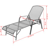 Sun Loungers 2 Pcs With Table Steel Anthracite