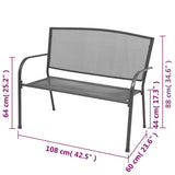Garden Bench 108 Cm Steel And Mesh Anthracite