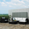 6 Piece Garden Lounge Set With Cushions Poly Rattan