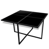 9 Piece Outdoor Dining Set With Cushions Poly Rattan Black