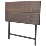 7 Piece Folding Outdoor Dining Set Steel Poly Rattan