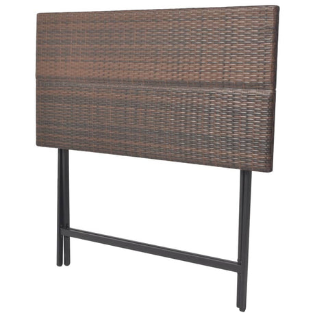 7 Piece Folding Outdoor Dining Set Steel Poly Rattan