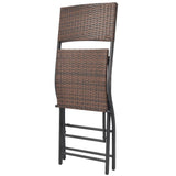 7 Piece Folding Outdoor Dining Set Steel Poly Rattan