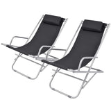 Reclining Deck Chairs 2 Pcs Steel