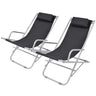 Reclining Deck Chairs 2 Pcs Steel