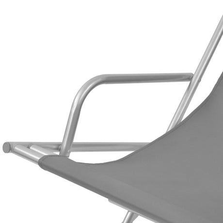 Reclining Deck Chairs 2 Pcs Steel