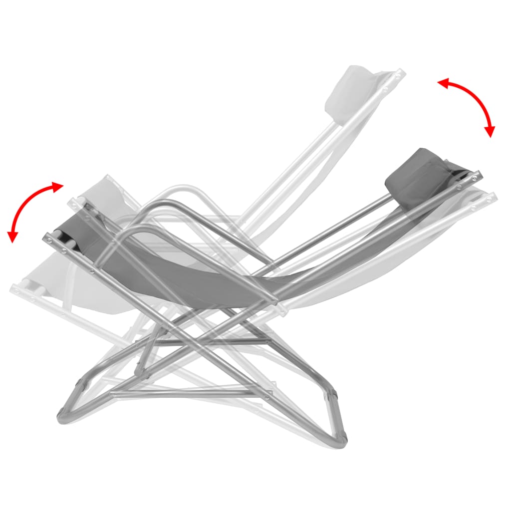 Reclining Deck Chairs 2 Pcs Steel