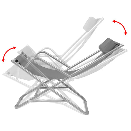 Reclining Deck Chairs 2 Pcs Steel