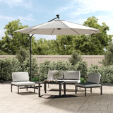 Hanging Garden Parasol With Led Lighting Metal Pole