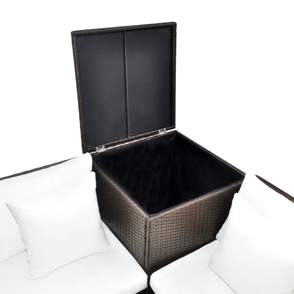 4 Piece Garden Lounge Set With Cushions Poly Rattan