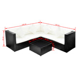 4 Piece Garden Lounge Set With Cushions Poly Rattan