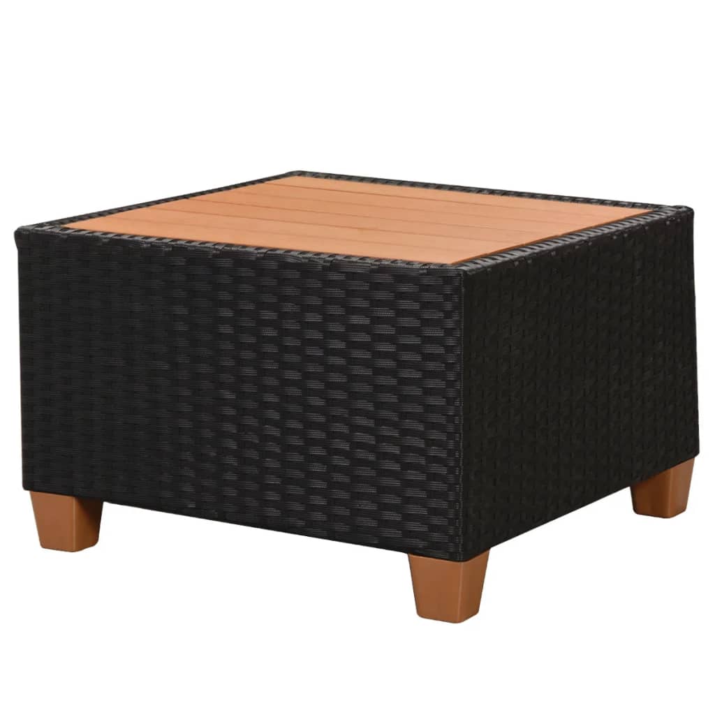 4 Piece Garden Lounge Set With Cushions Poly Rattan Black