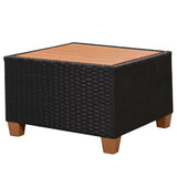 4 Piece Garden Lounge Set With Cushions Poly Rattan Black