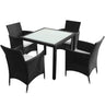 5 Piece Outdoor Dining Set With Cushions Poly Rattan