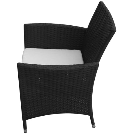 5 Piece Outdoor Dining Set With Cushions Poly Rattan