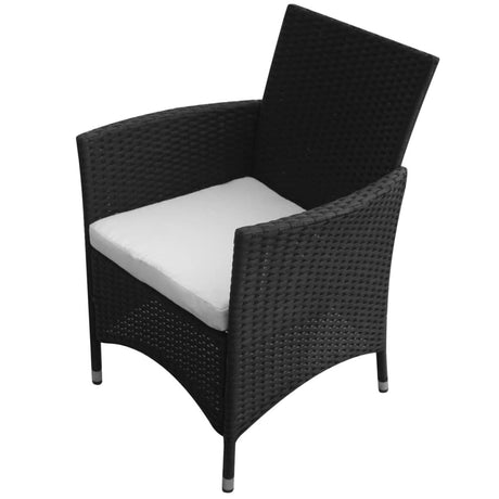 5 Piece Outdoor Dining Set With Cushions Poly Rattan