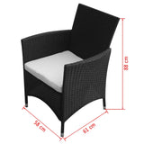 5 Piece Outdoor Dining Set With Cushions Poly Rattan