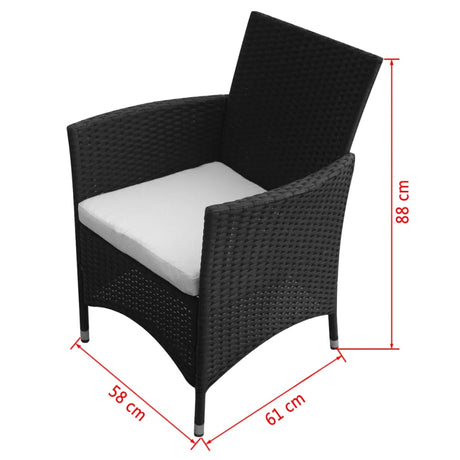 5 Piece Outdoor Dining Set With Cushions Poly Rattan