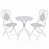 3 Piece Bistro Set Steel Greyish