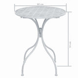 3 Piece Bistro Set Steel Greyish