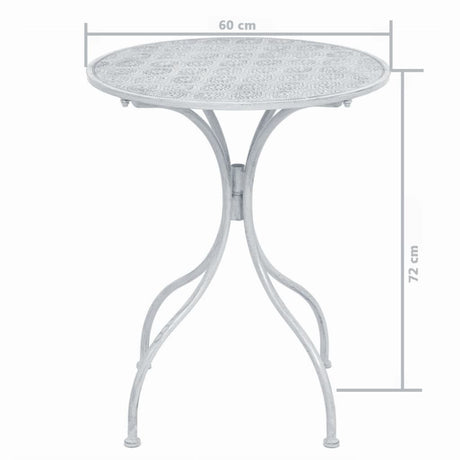 3 Piece Bistro Set Steel Greyish