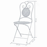 3 Piece Bistro Set Steel Greyish