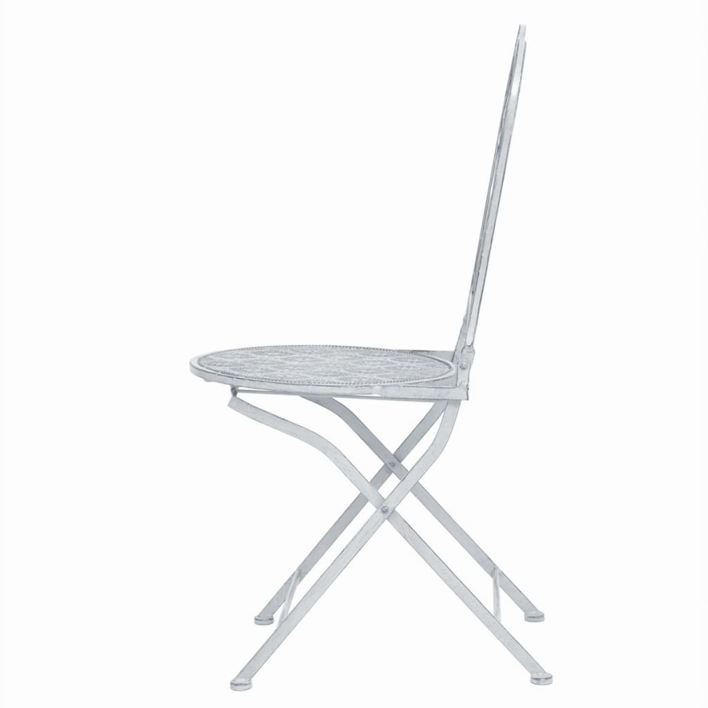 3 Piece Bistro Set Steel Greyish